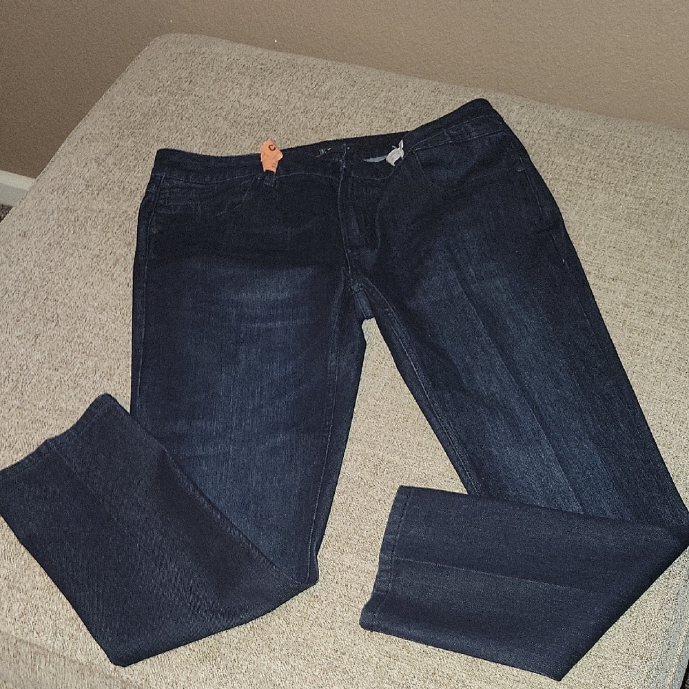 INC MENS 36W 30L DARK BLUE WASH LIKE NEW CONDITION MISSING BUTTON